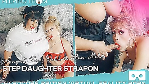 Mia Milf And Angel Rae Doll - Stepdaughter Strap On; Big Tits Bbw Taboo Amateur Lesbians